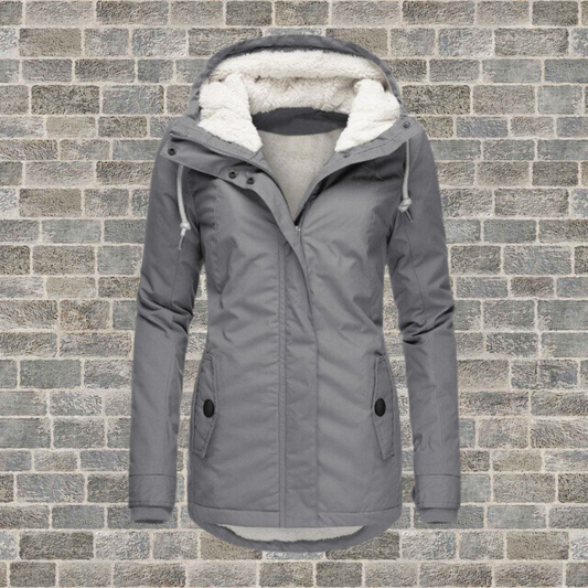 Pleated Cotton Coat Women Hood Elegant Design Winter Outerwear 0