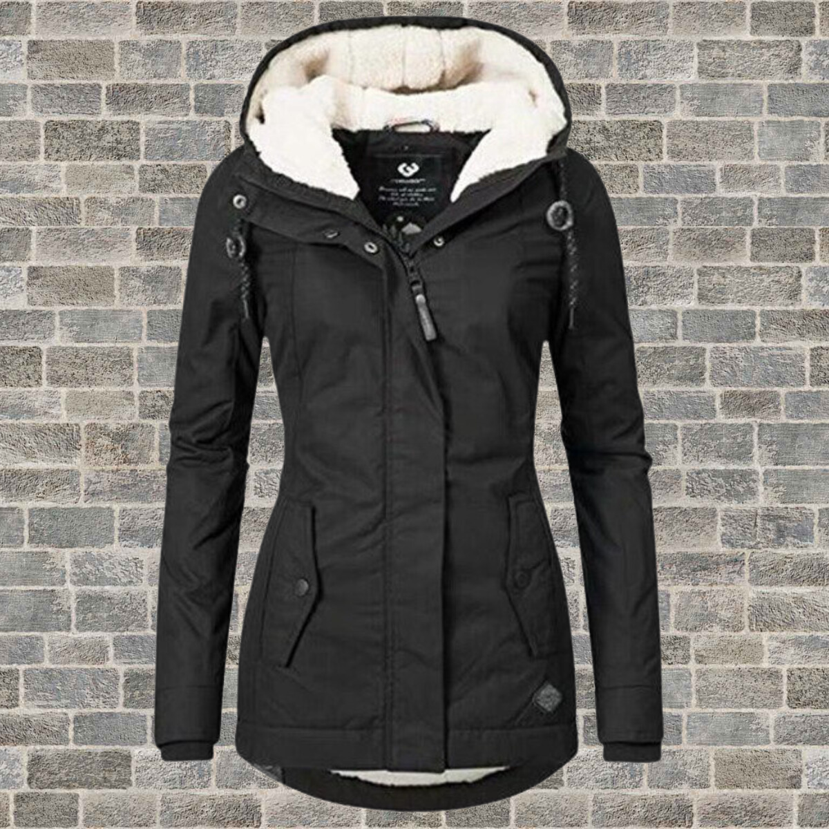 Pleated Cotton Coat Women Hood Elegant Design Winter Outerwear 2