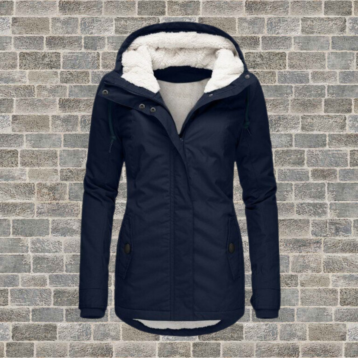 Pleated Cotton Coat Women Hood Elegant Design Winter Outerwear 3