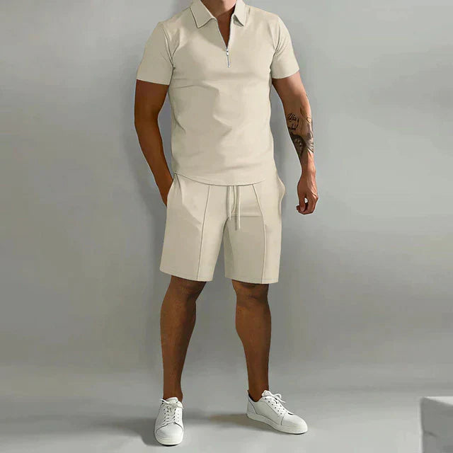 Polo and Shorts Set Men Smart Casual Summer Outfit Relaxed Fit 5