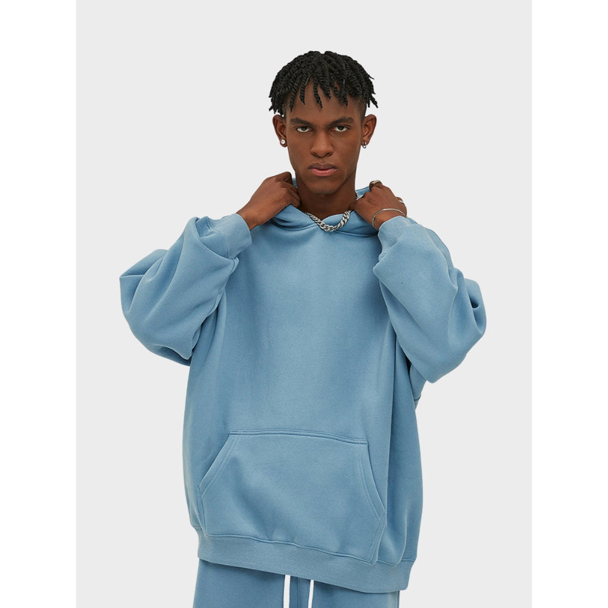 Premium Oversized Hoodie for Men - Soft Heavyweight Cotton, Black or Grey 3