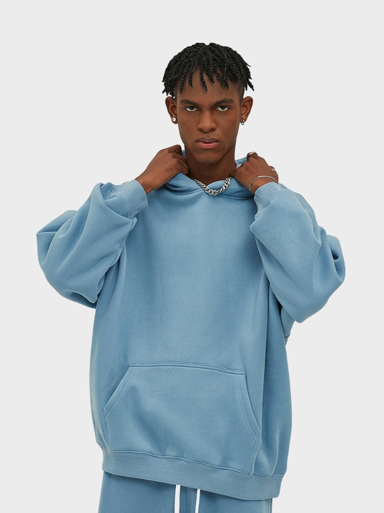 Premium Oversized Hoodie for Men - Soft Heavyweight Cotton, Black or Grey 3