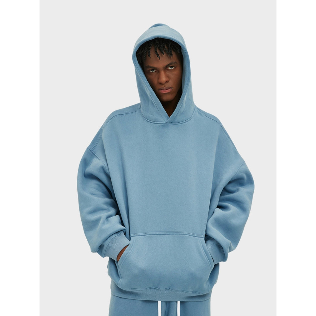 Premium Oversized Hoodie for Men - Soft Heavyweight Cotton, Black or Grey 4