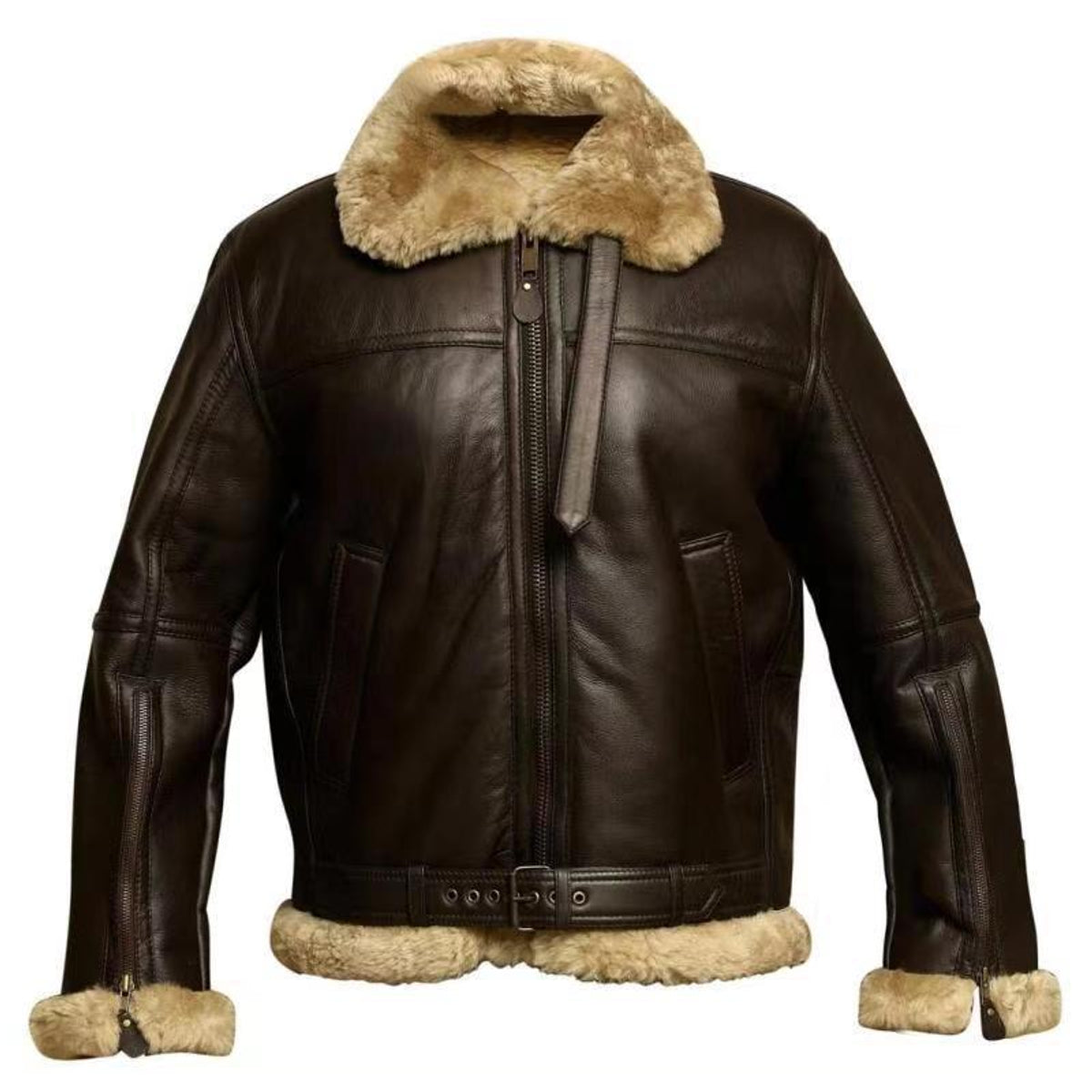 Premium Shearling Jacket Men Tailored Fit Cozy Warmth Timeless Style 5