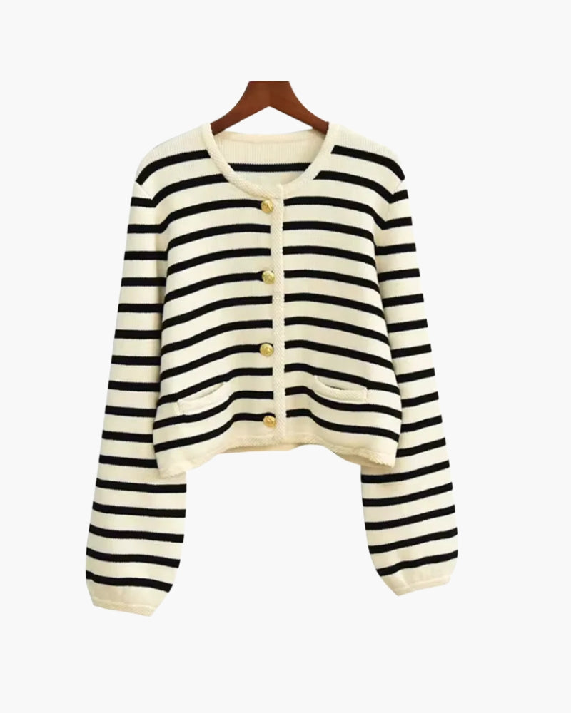 Premium Striped Wool Vest Women Classic Button-Up Design Cozy Layering 0