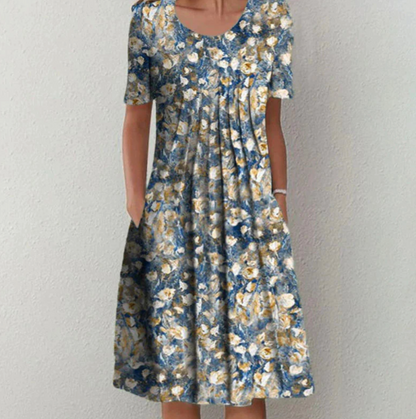 Printed Midi Summer Dress Women Comfortable Casual Chic Stylish 4