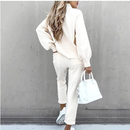 Pullover and Pants Set Women's Loungewear Casual Chic Comfort 1