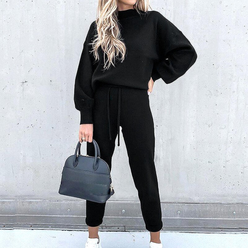 Pullover and Pants Set Women's Loungewear Casual Chic Comfort 2
