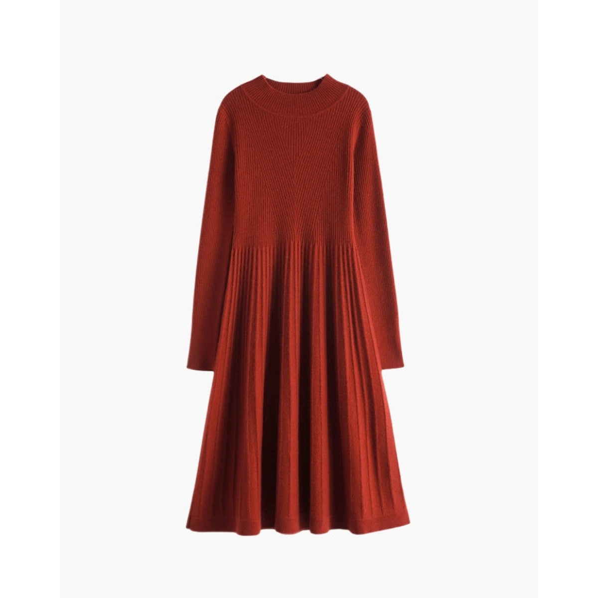 Pure Cashmere Knit Flare Dress Women's Elegant Timeless Luxury 2