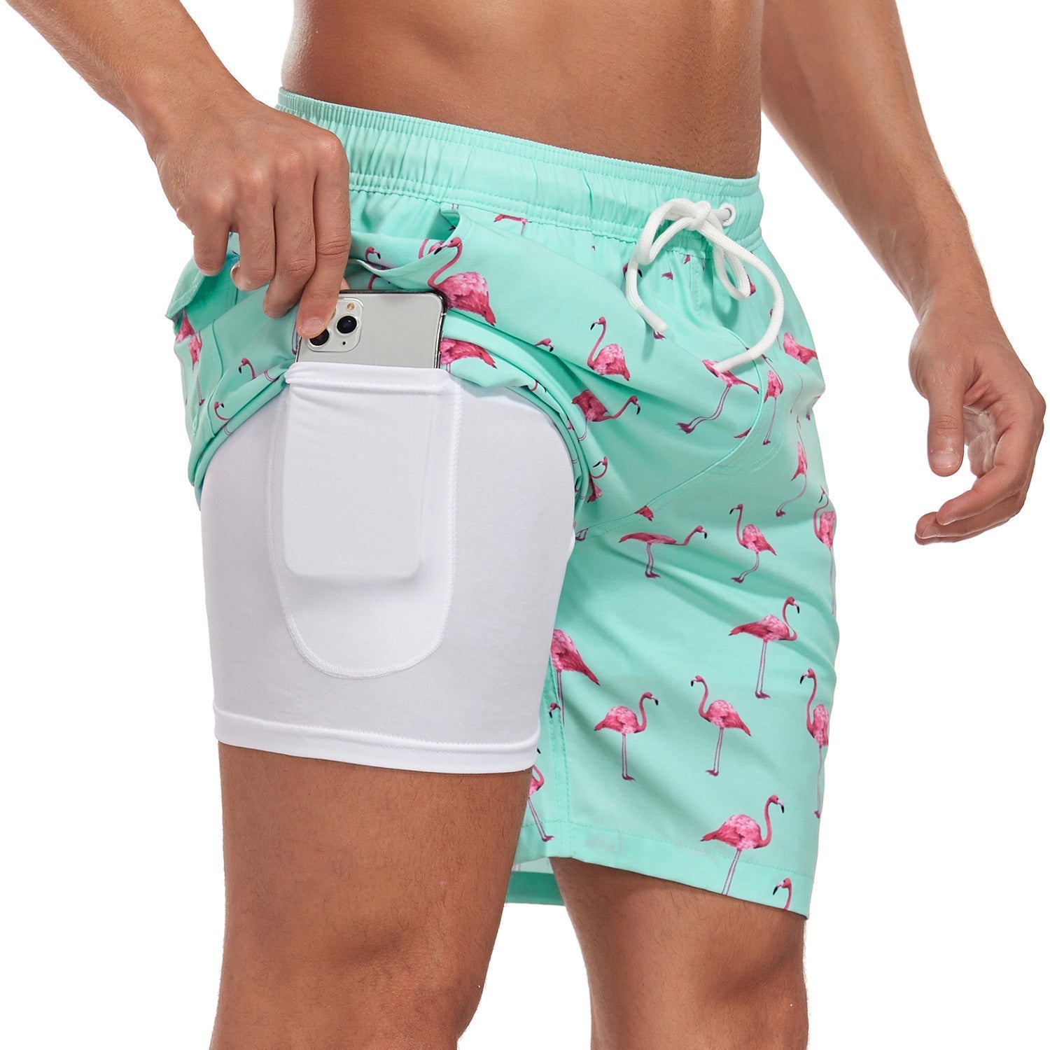 Quick-Dry Swim Shorts Men Inner Compression Beachwear Athletic Fit 10