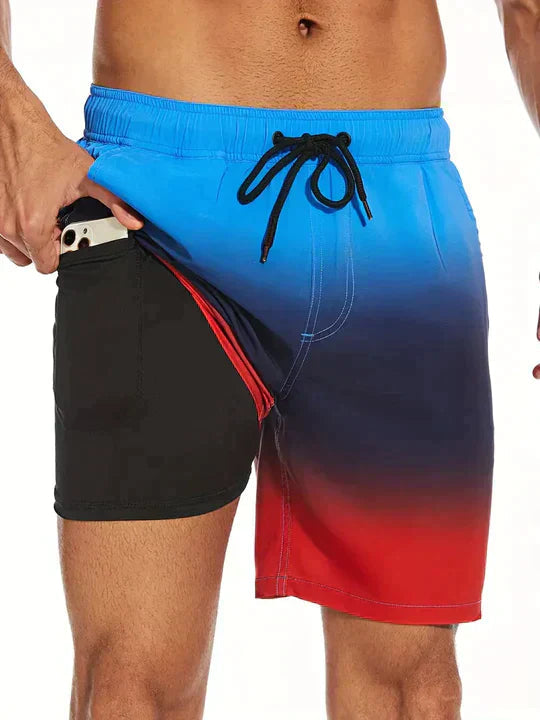 Quick-Dry Swim Shorts Men Inner Compression Beachwear Athletic Fit 3