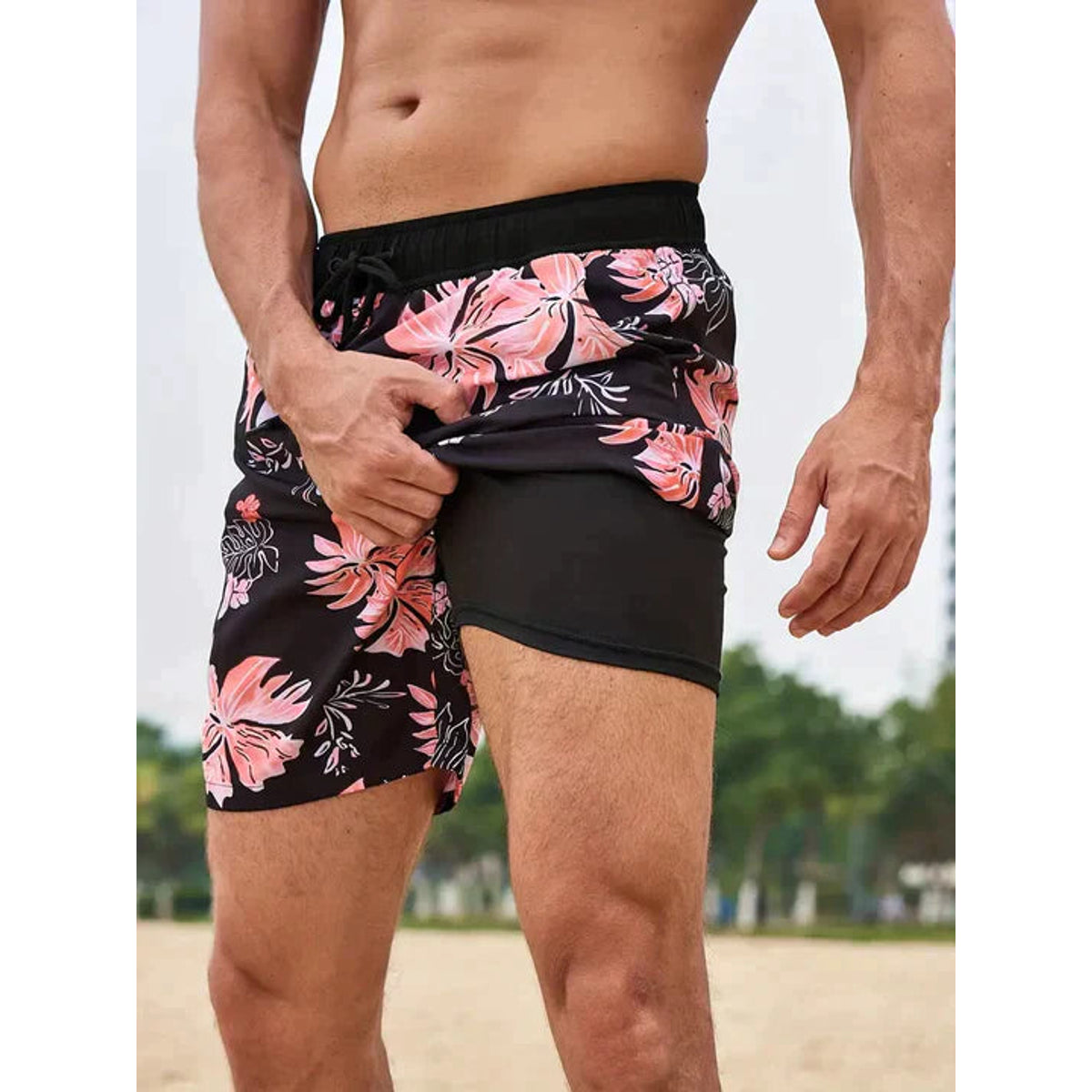 Quick-Dry Swim Shorts Men Inner Compression Beachwear Athletic Fit 4