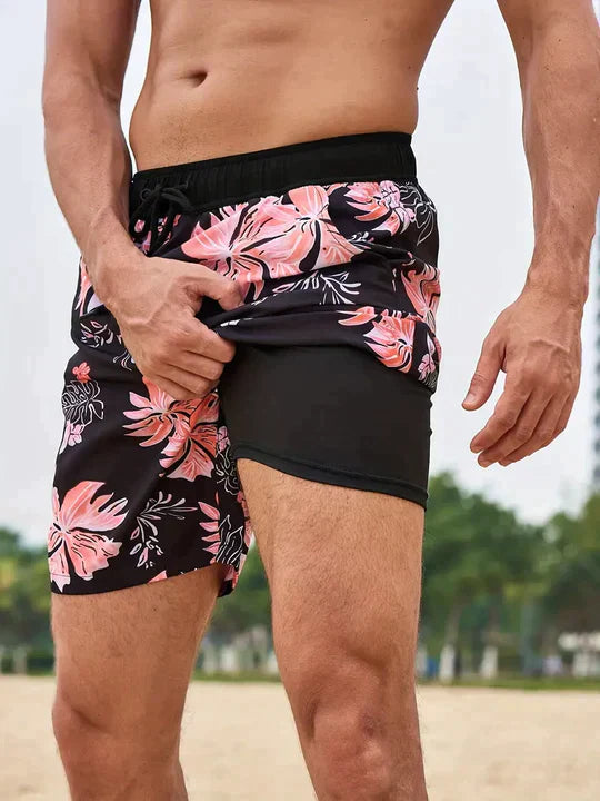 Quick-Dry Swim Shorts Men Inner Compression Beachwear Athletic Fit 4