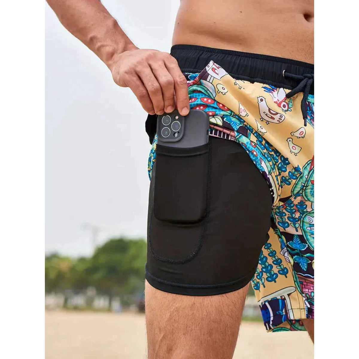 Quick-Dry Swim Shorts Men Inner Compression Beachwear Athletic Fit 7
