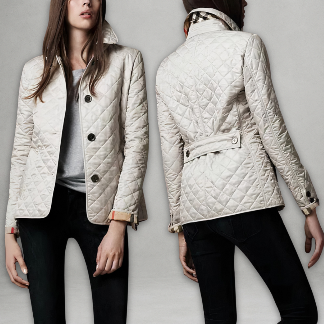 Quilted Jacket Women Button-Front Long Sleeve Casual Outerwear 11