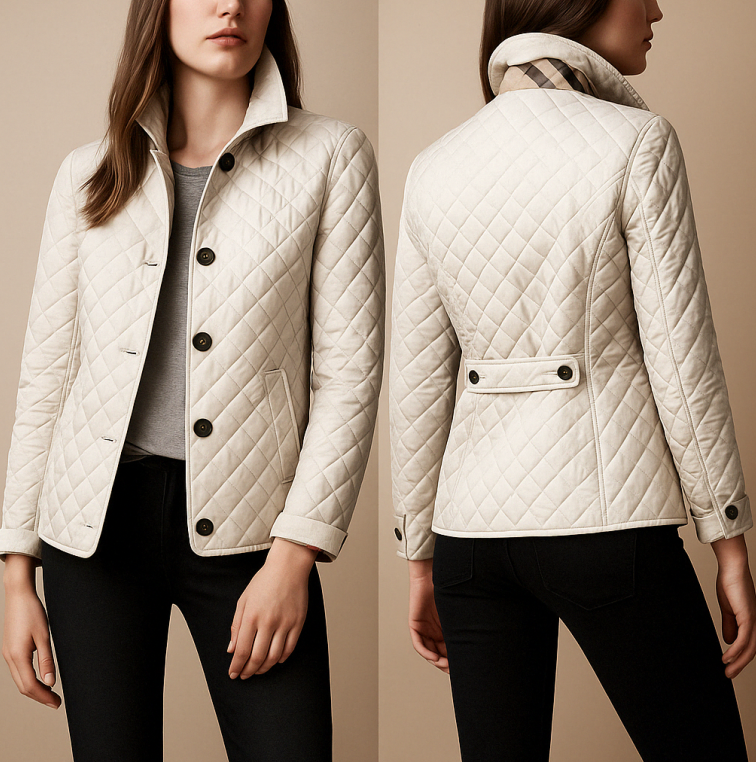 Quilted Jacket Women Cozy Comfort Stand-Up Collar Winter Layer 4