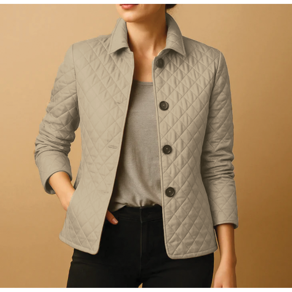 Quilted Jacket Women Cozy Comfort Stand-Up Collar Winter Layer 5