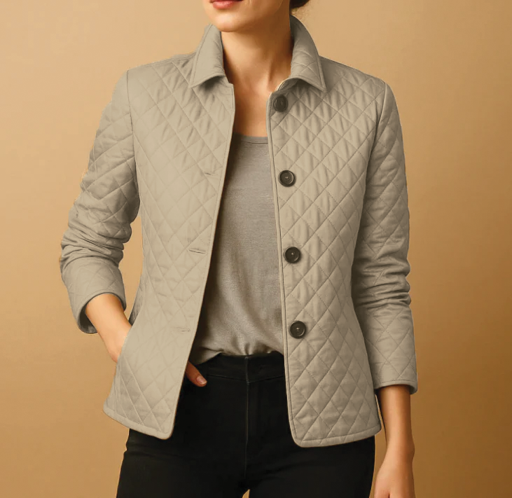 Quilted Jacket Women Cozy Comfort Stand-Up Collar Winter Layer 5