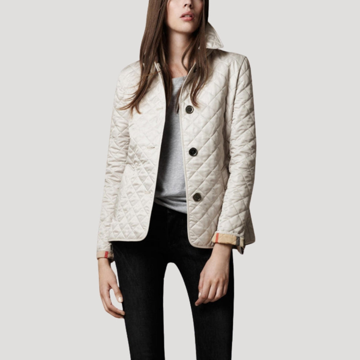 Quilted Jacket Women Lightweight Spring Layered Style Elegant Outerwear 0