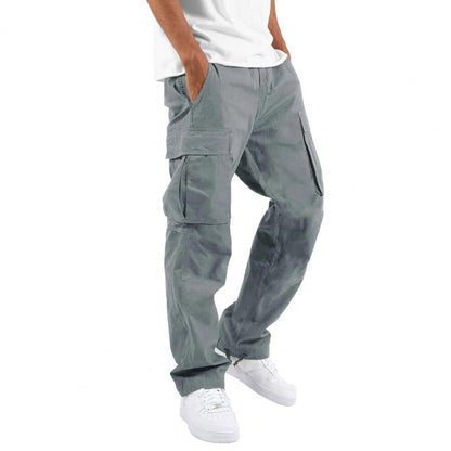 Reuben - Men's High Waist Black Cargo Pants with Utility Pockets 1