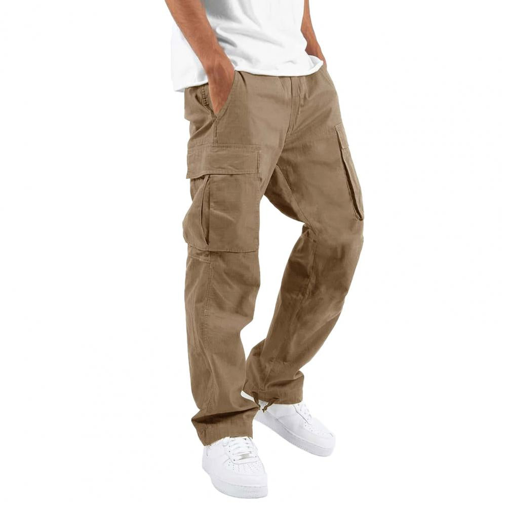 Reuben - Men's High Waist Black Cargo Pants with Utility Pockets 2