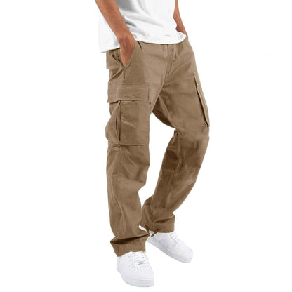 Reuben - Men's High Waist Black Cargo Pants with Utility Pockets 2