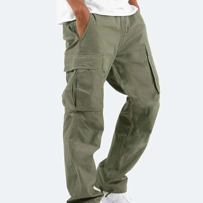 Reuben - Men's High Waist Black Cargo Pants with Utility Pockets 3