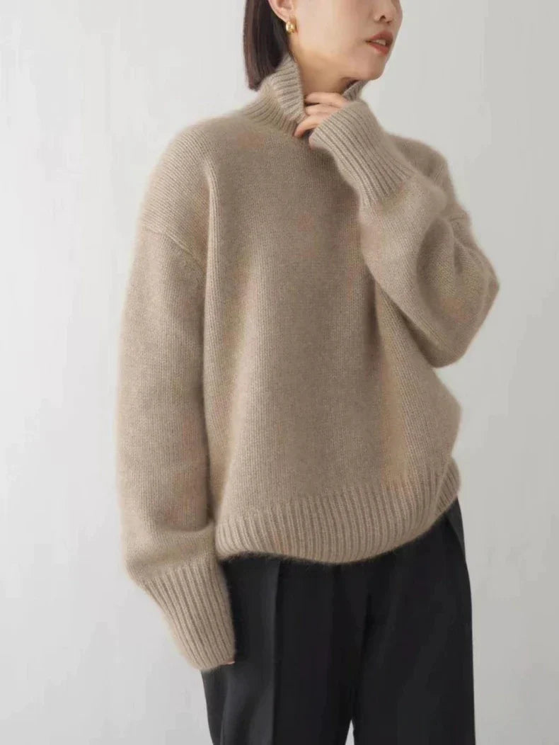 Roll Collar Cashmere Sweater Classic Turtleneck Warmth Elegant Design 4
