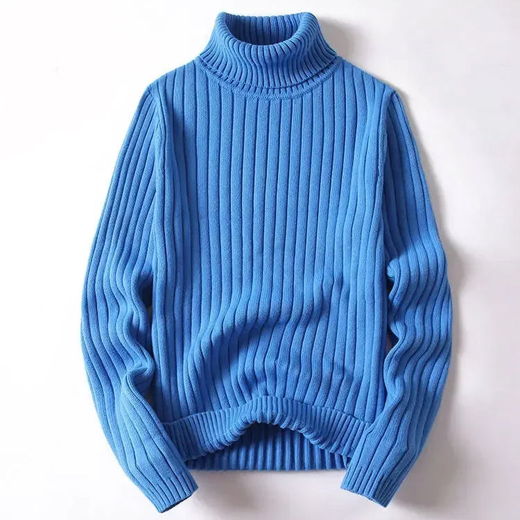Roll Top Warmth Sweater Women Elegant Striped Design for Winter 5