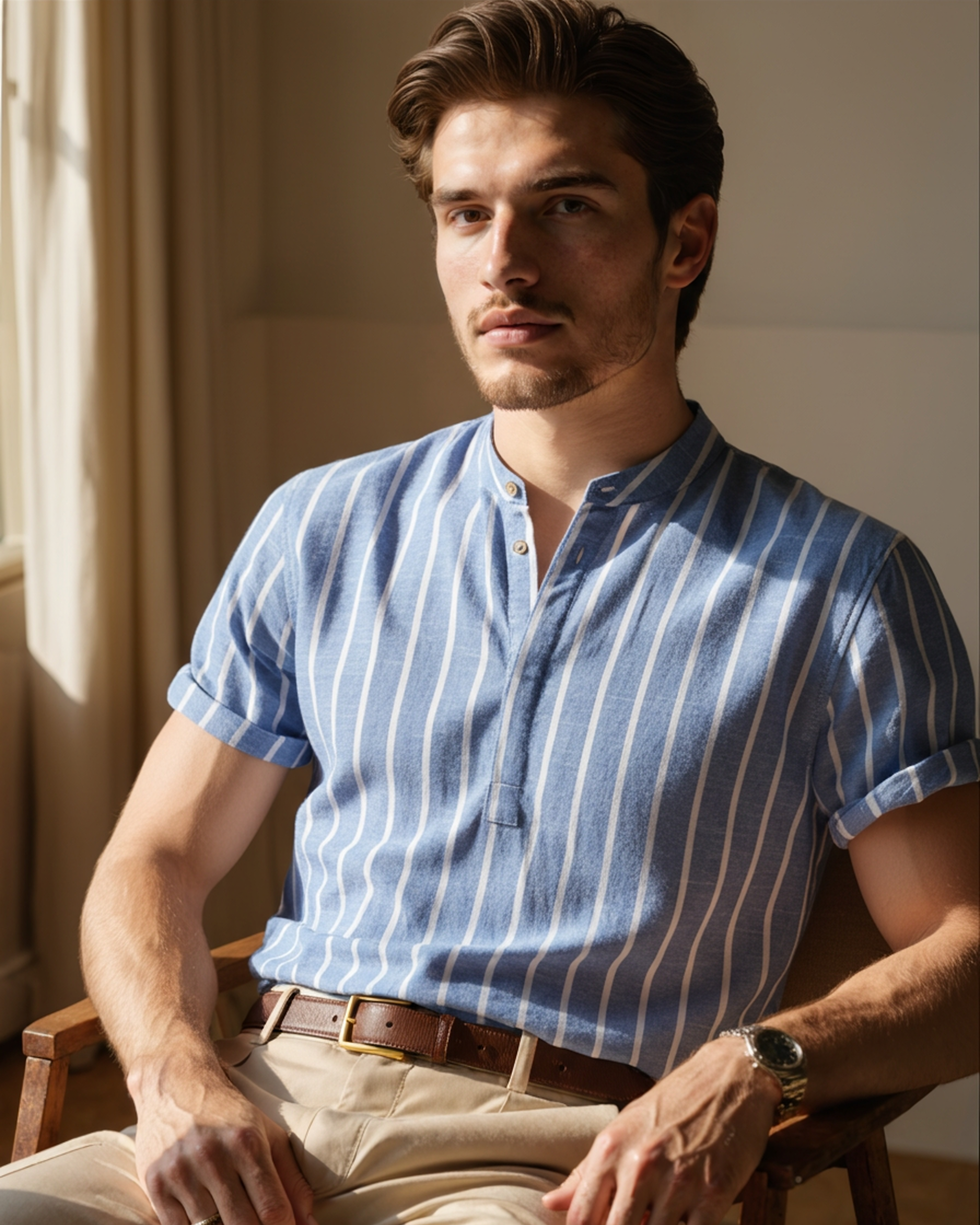Sailor Polo Shirt Men Organic Cotton Casual Smart-Casual Style 2