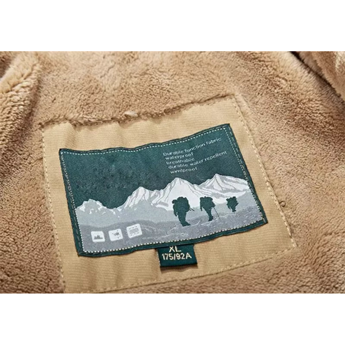 Herren-Wintermantel mit Kapuze, isoliert, mittellanger Parka, mit Fleece gefüttert