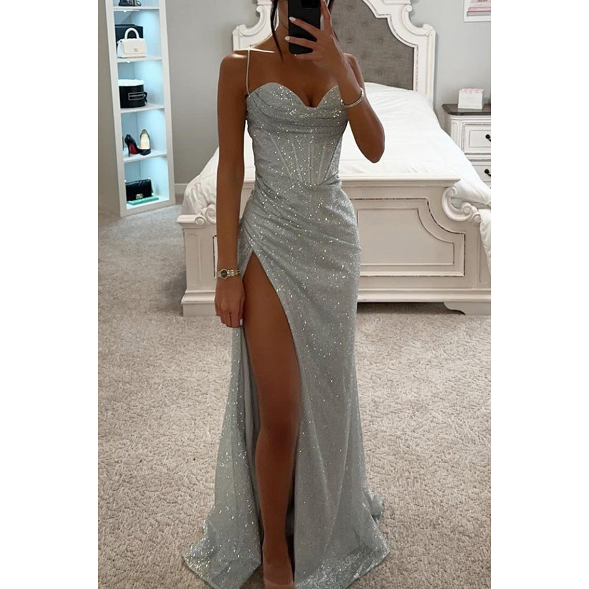 Sequin Maxi Dress for Women with Corset Elegant Summer Style 2025 2