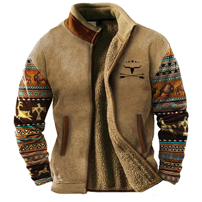 Sherpa Jacket Distinctive Western Style Warm Fleece Outdoor Adventure 6