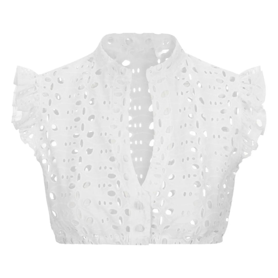 Short-Sleeved Dirndl Blouse Women Elegant Oktoberfest Traditional Style 0