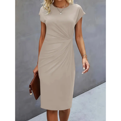 Short Sleeve Formal Dress Women Midi Elegant Professional Style 3