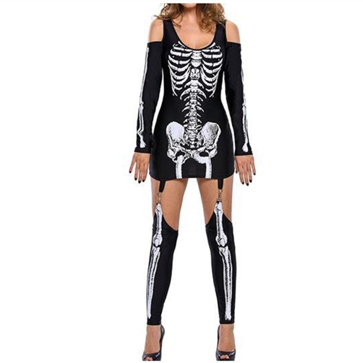 Skeleton Costume Classic Halloween High Contrast Design 1
