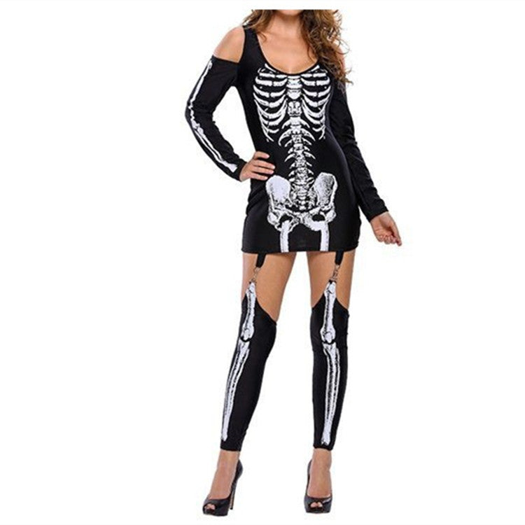 Skeleton Costume Classic Halloween High Contrast Design 2