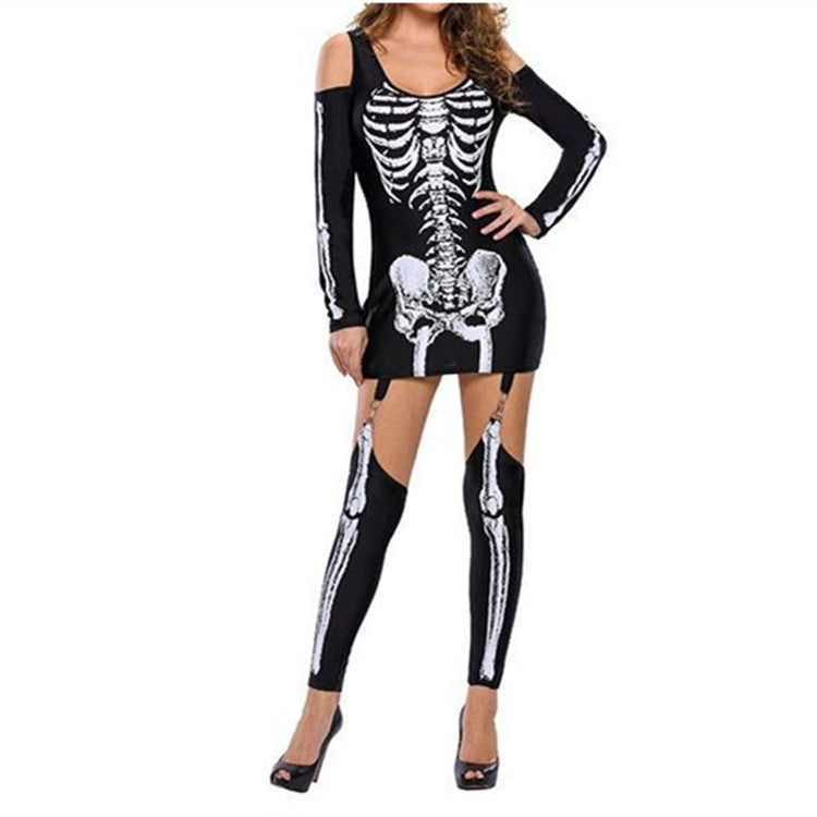 Skeleton Costume Classic Halloween High Contrast Design 3