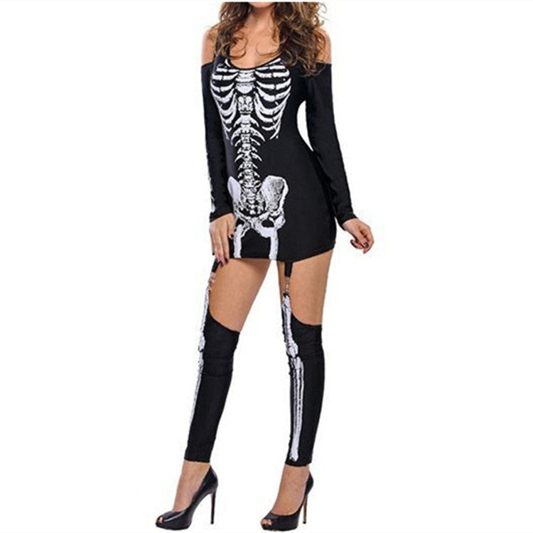Skeleton Costume Classic Halloween High Contrast Design 4