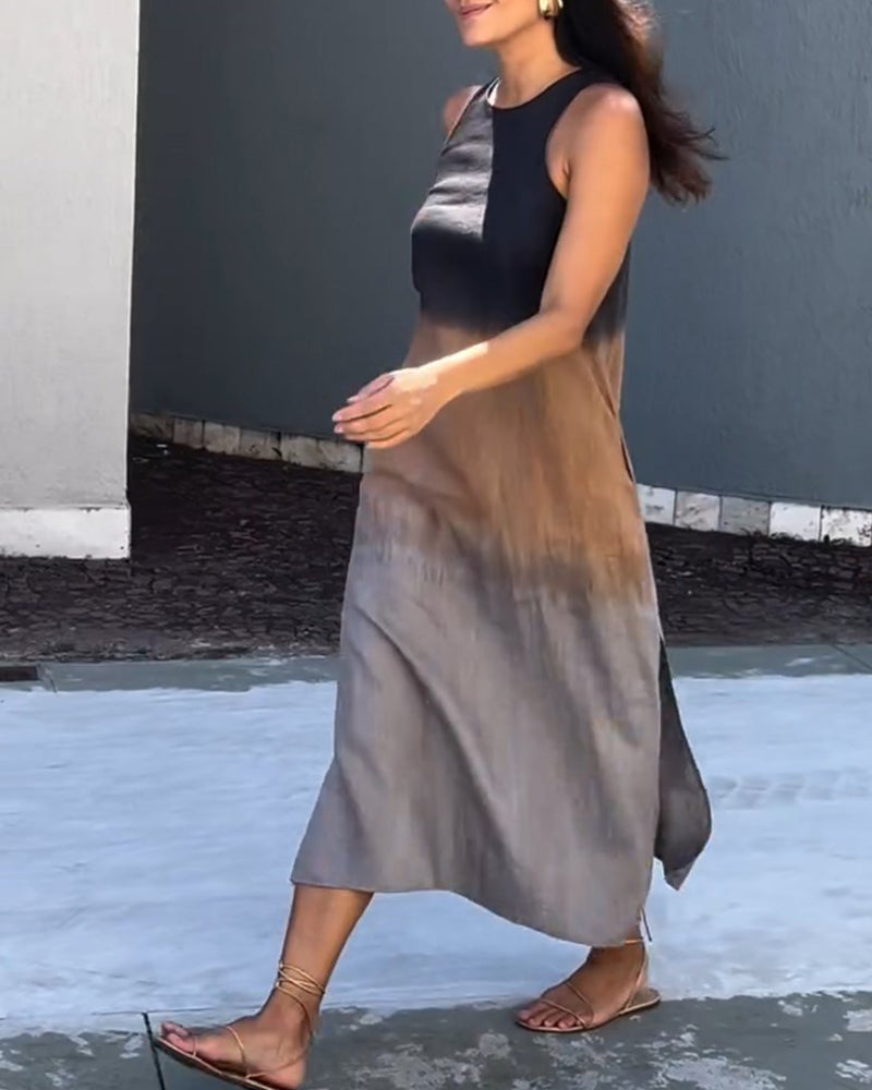 Sleeveless Gradient Dress Women Casual Midi Summer Essential 1