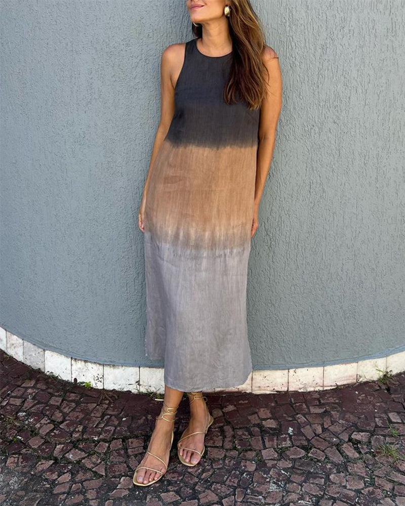 Sleeveless Gradient Dress Women Casual Midi Summer Essential 2