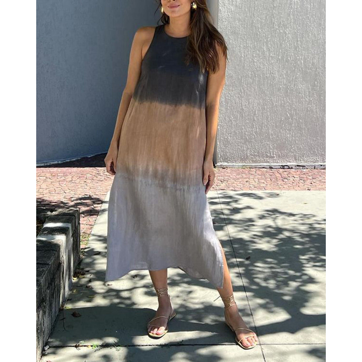 Sleeveless Gradient Dress Women Casual Midi Summer Essential 3