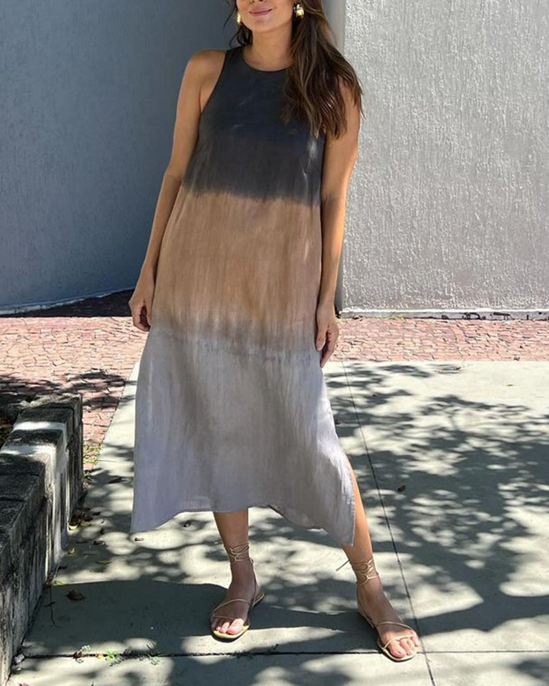 Sleeveless Gradient Dress Women Casual Midi Summer Essential 3