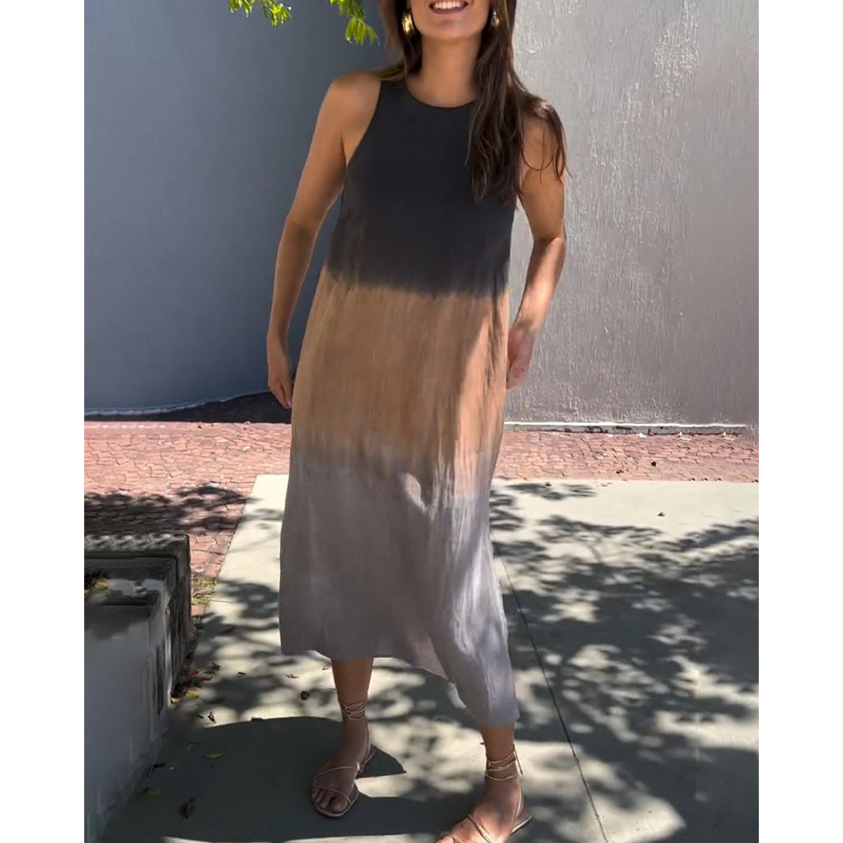 Sleeveless Gradient Dress Women Casual Midi Summer Essential 5