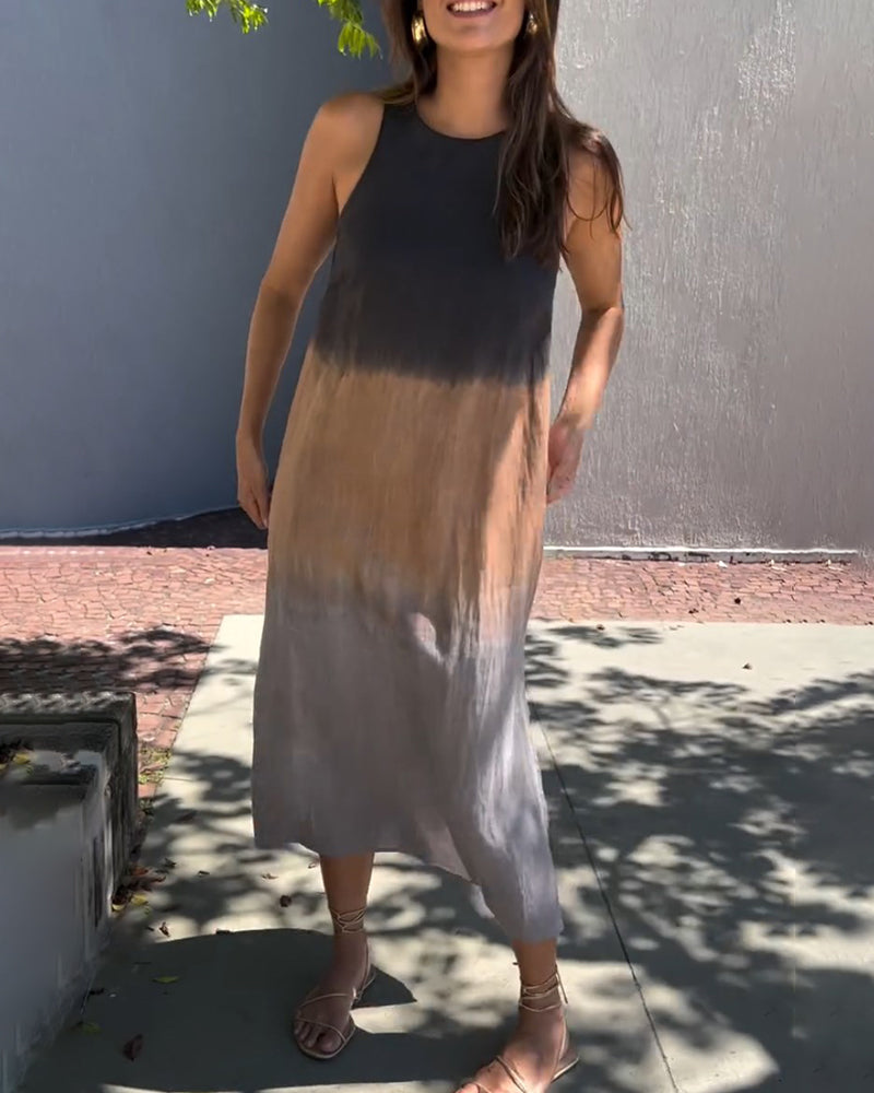 Sleeveless Gradient Dress Women Casual Midi Summer Essential 5