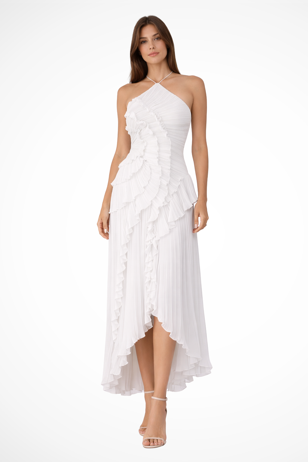 Sleeveless Halter Ruffled Maxi Dress for Women Summer Wedding Guest 2