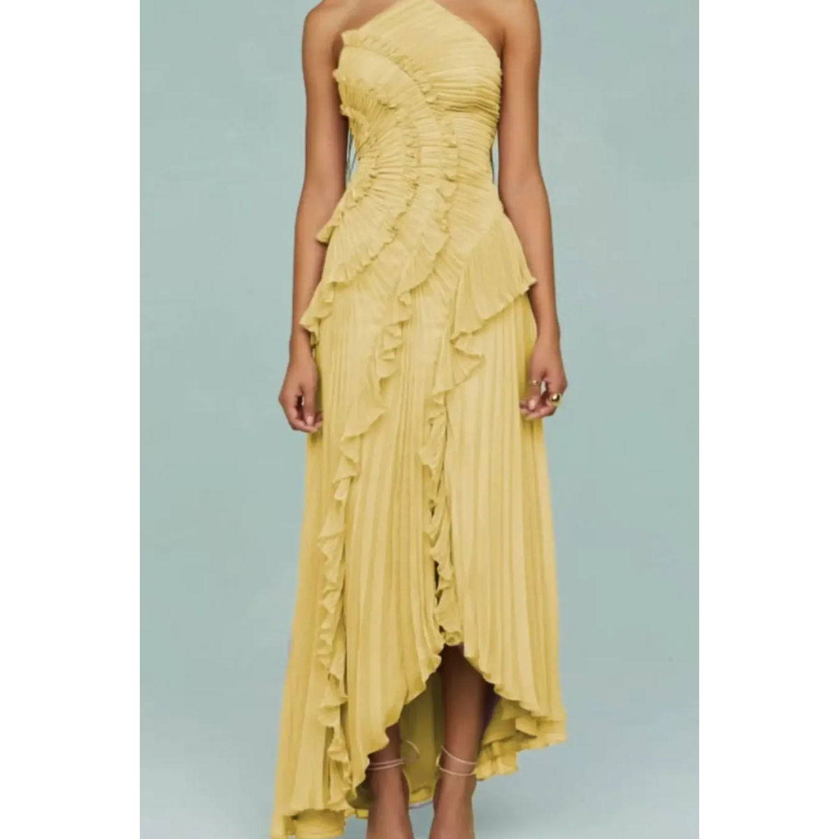 Sleeveless Halter Ruffled Maxi Dress for Women Summer Wedding Guest 6