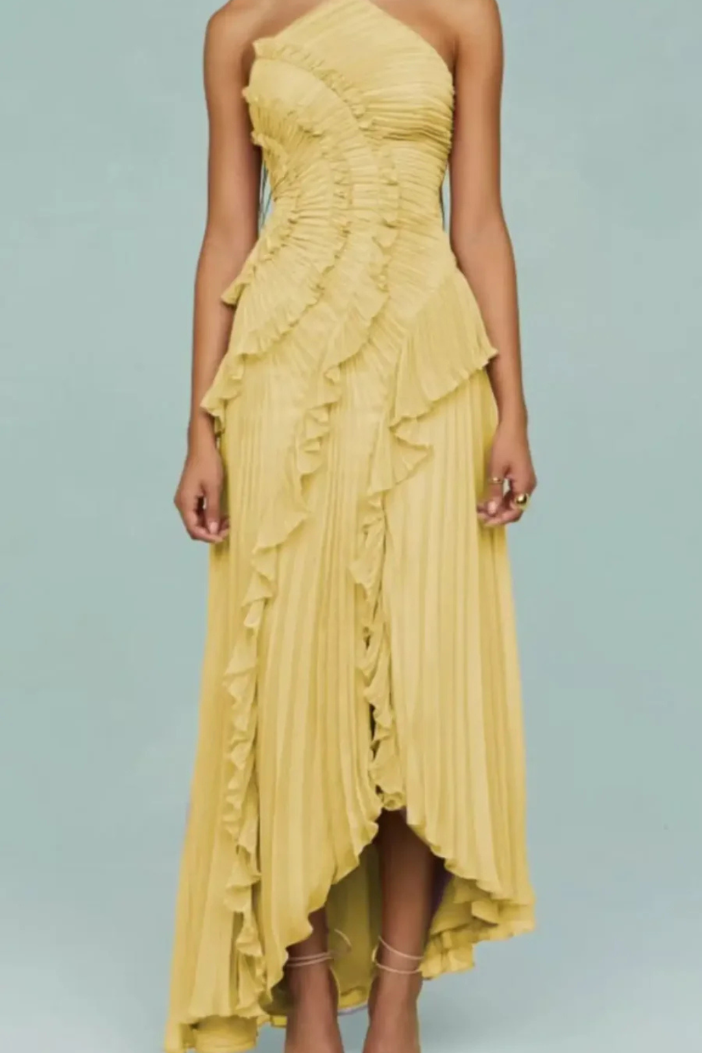 Sleeveless Halter Ruffled Maxi Dress for Women Summer Wedding Guest 6