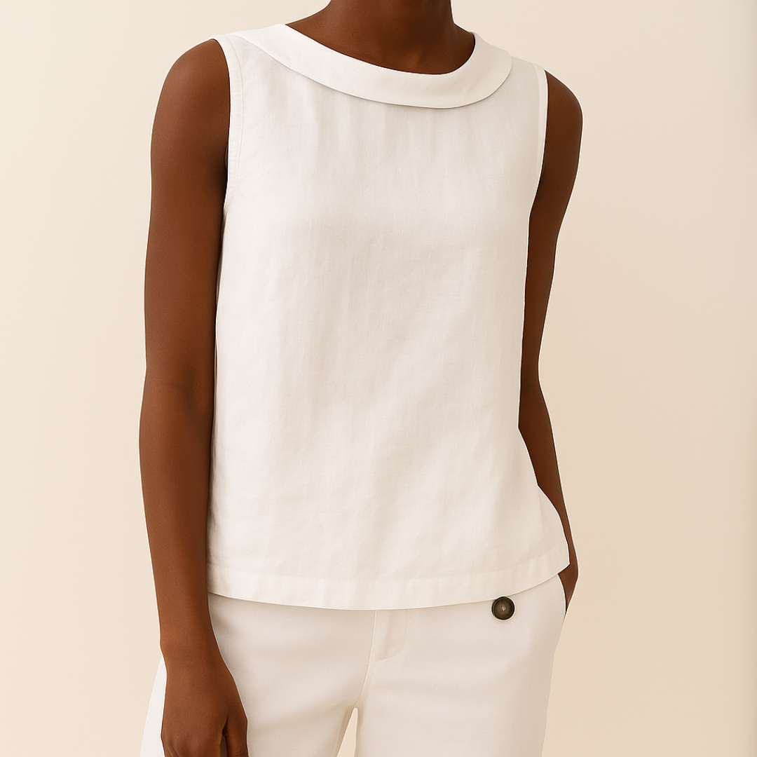 Sleeveless Roll Collar Top Women Elegant Summer Essential Tank Top 5
