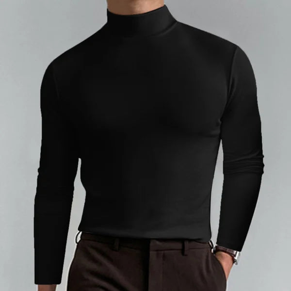 Slim-Fit Turtleneck Sweater Men Long Sleeve Elegant Comfort Casual 0